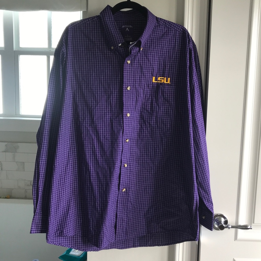 Purple LSU LARGE ANTIGUA Long Sleeve